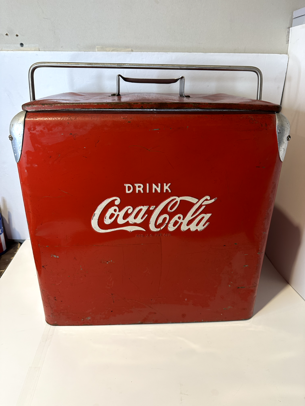 【アンティーク】米国製Coca-Cola EnterPrise USA 赤ケース Vintage Red Coca-Cola Enterprises Red Plastic Crate Soda/Pop