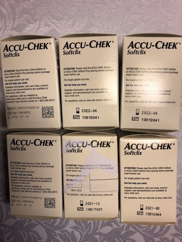 ACCU-CHEK Softclix 200 Lancets 6 Boxes of 100 Exp. 2020+