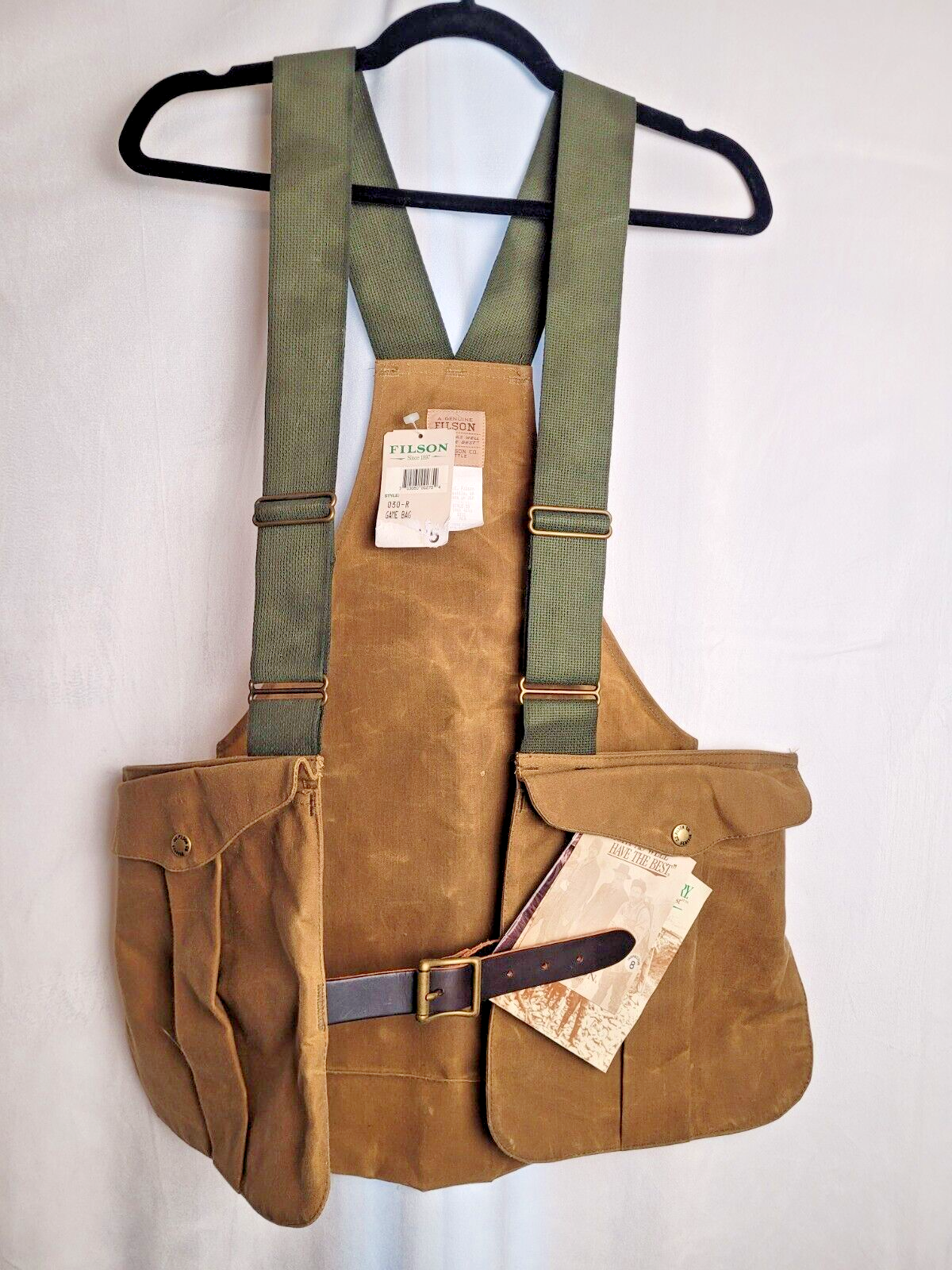 Filson Style 30 Tin Cloth Game Bag Vest Hunting Vintage New Old