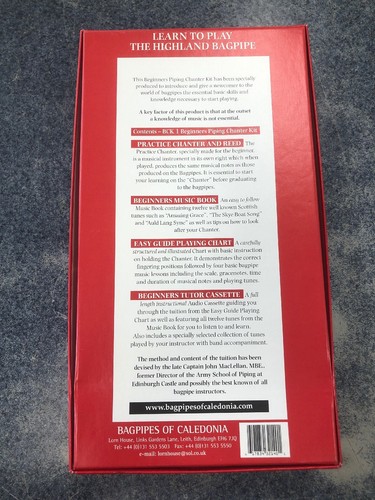 BAGPIPES OF CALEDONIA,  PIPING CHANTER KIT FOR BAG PIPES Never Used with CD