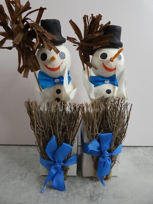 VTG Felix Daetwyler Design Zurich Christmas Candy Box 2 Snowman Decor 8''