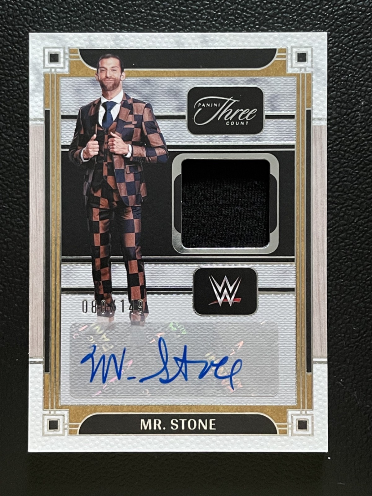 2024 Panini Three Count WWE Memorabilia Silver Mr. Stone 80/149 Jersey Auto