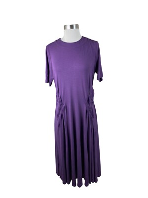 Universal Standard NEW Purple Devi Liquid Jersey Midi Dress Size XS 10-12