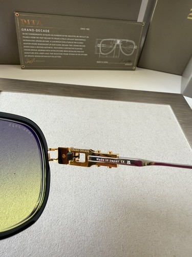 Pre-owned Dita Grand Decade Dts460-a-01 Yellow Gold Yellow Grey Lens Sunglasses Authentic In Grey To Yellow Gradient
