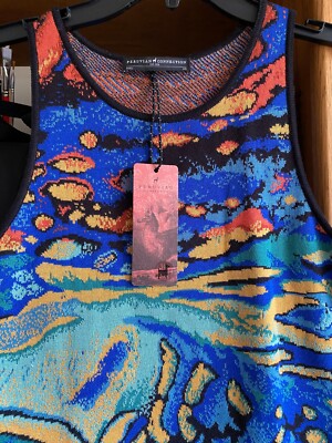 Peruvian Connection Gorgeous Color Mandarin Acquadolce Pima Cotton Dress XS