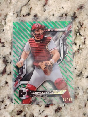 2018 High Tek Pattern 1 Waves/Diagonals Green Magma Diffractor /99 Johnny Bench