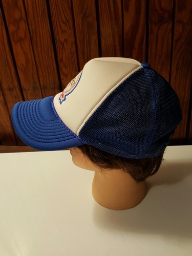 Vintage Busch Beer Trucker Hat Baseball Cap Blue/white mesh