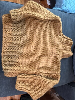 NWT Ichi wool handknit pullover mustard, Oroboro store, OS perfect