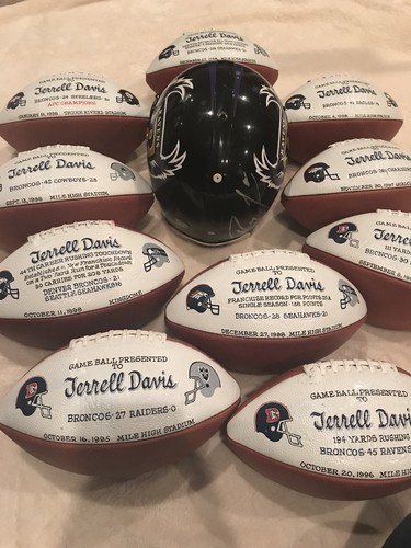 Ray Lewis Game Used Helmet from Terrell Davis Baltimore Ravens COA Hall of Fame