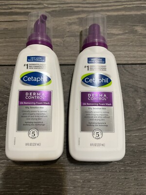 2 Pack Cetaphil DermaControl Oil Removing Foam Wash 8 fl. oz Each
