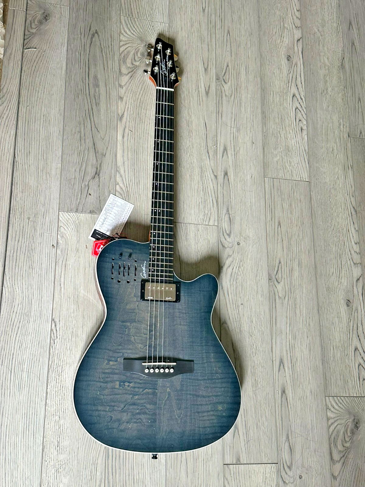 Godin A6 Ultra Denim Blue Flame 2023 | The Music Zoo Godin A6Ultra