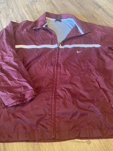 Vtg Nike Sz L 12-14 Jacket Windbreaker Swoosh Check Full Zip
