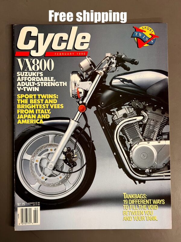 Cycle Motorcycle Magazine Feb 1990 Vintage Bike Biker Ducati Suzuki Honda Buell