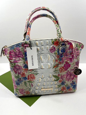 Brahmin Duxbury Satchel Homegrown Ombre Melbourne Leather Floral Purse Bag NWT