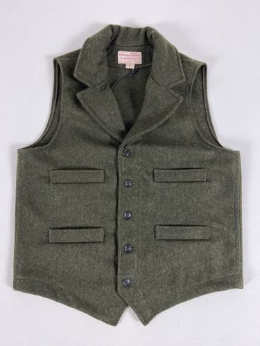 FILSON MACKINAW WOOL WESTERN VEST FOREST GREEN L NWT FILSON MACKINAW WOOL WESTERN VEST FOREST GREEN L NWT