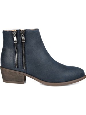 

JOURNEE COLLECTION Женские темно-синие ботильоны Jayda Almond на наборном каблуке, Navy, JAYDA-BOOTIE