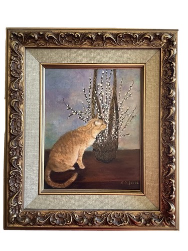 Painting Tabby Cat Signed Ruth D Jones