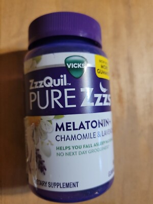 Vicks ZzzQuil Pure Zzzs Melatonin + Chamomile & Lavender Gummies 60 ct. EXP 2/24