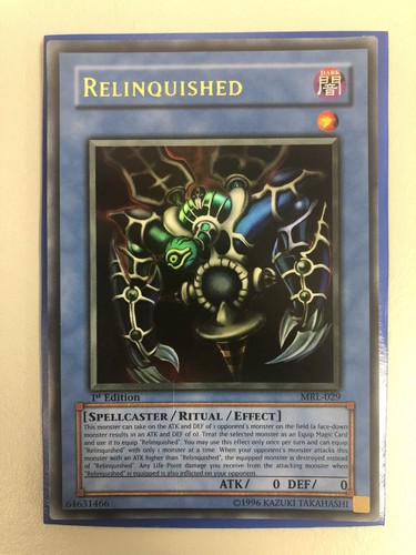 ●MR.RELIEF  Super Rare Yu-Gi-Oh Relinquished MR-29 Ultra Rare Card Japanese Yugioh