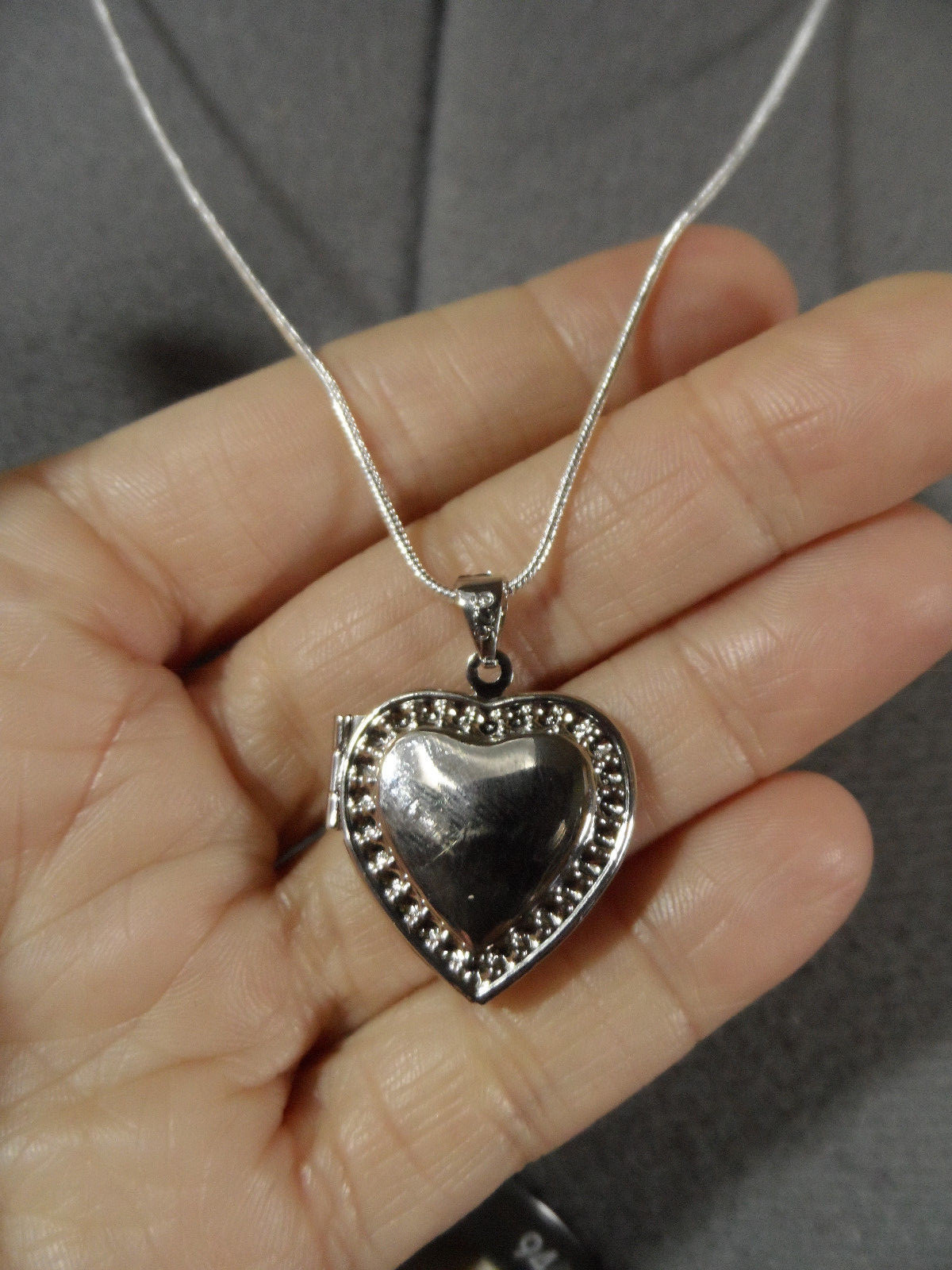 New HEART LOCKET Charm Pendant & 22