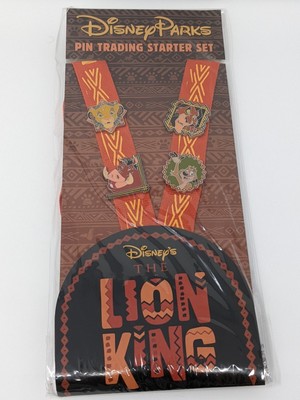 Lion King Simba Timon Pumba Scar Disney Pin Trading Starter Set With Lanyard