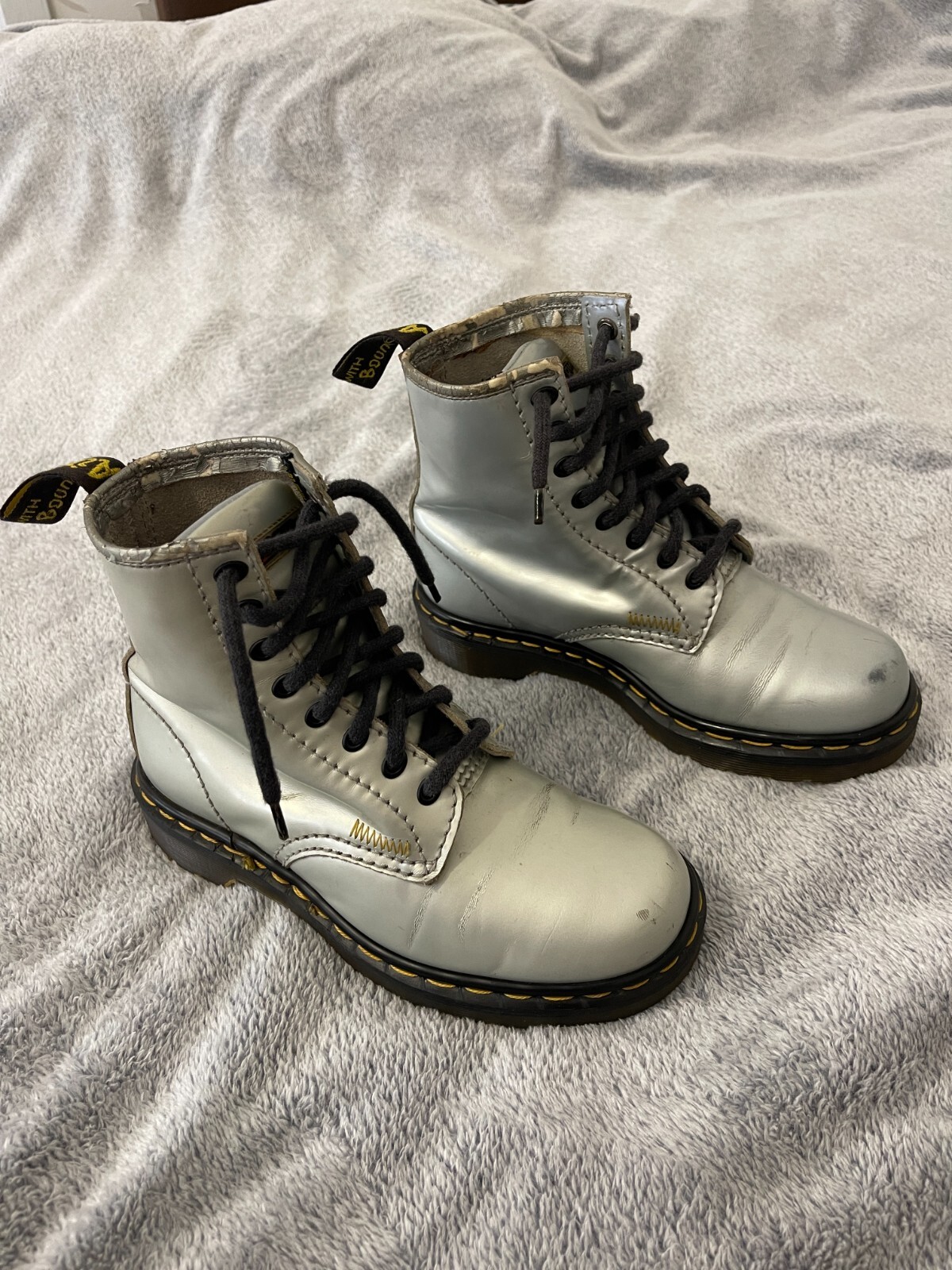 Dr. Martens made in England aw612 vintage silver boots | eBay