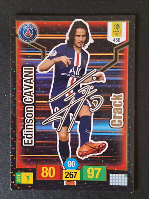 Edinson Cavani 456 Dédicacé Signé PSG Carte Panini Adrenalyn Foot France 2019-20