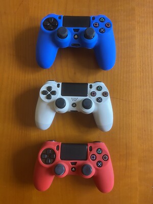 Lot of 3 PlayStation 4 PS4 OEM Controllers (1) White (2) Black Read Description