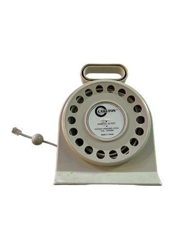 Vintage Carlton Cord-N-Reel Phone Computer 50 Ft Retractable Extention Cord