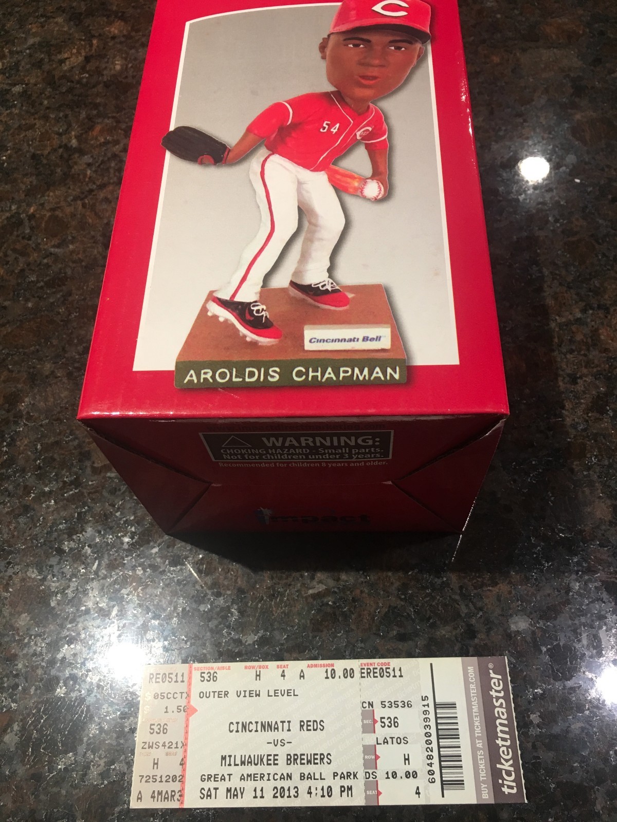Aroldis Chapman Bobblehead SGA Cincinnati REDS 5/11/13 plus