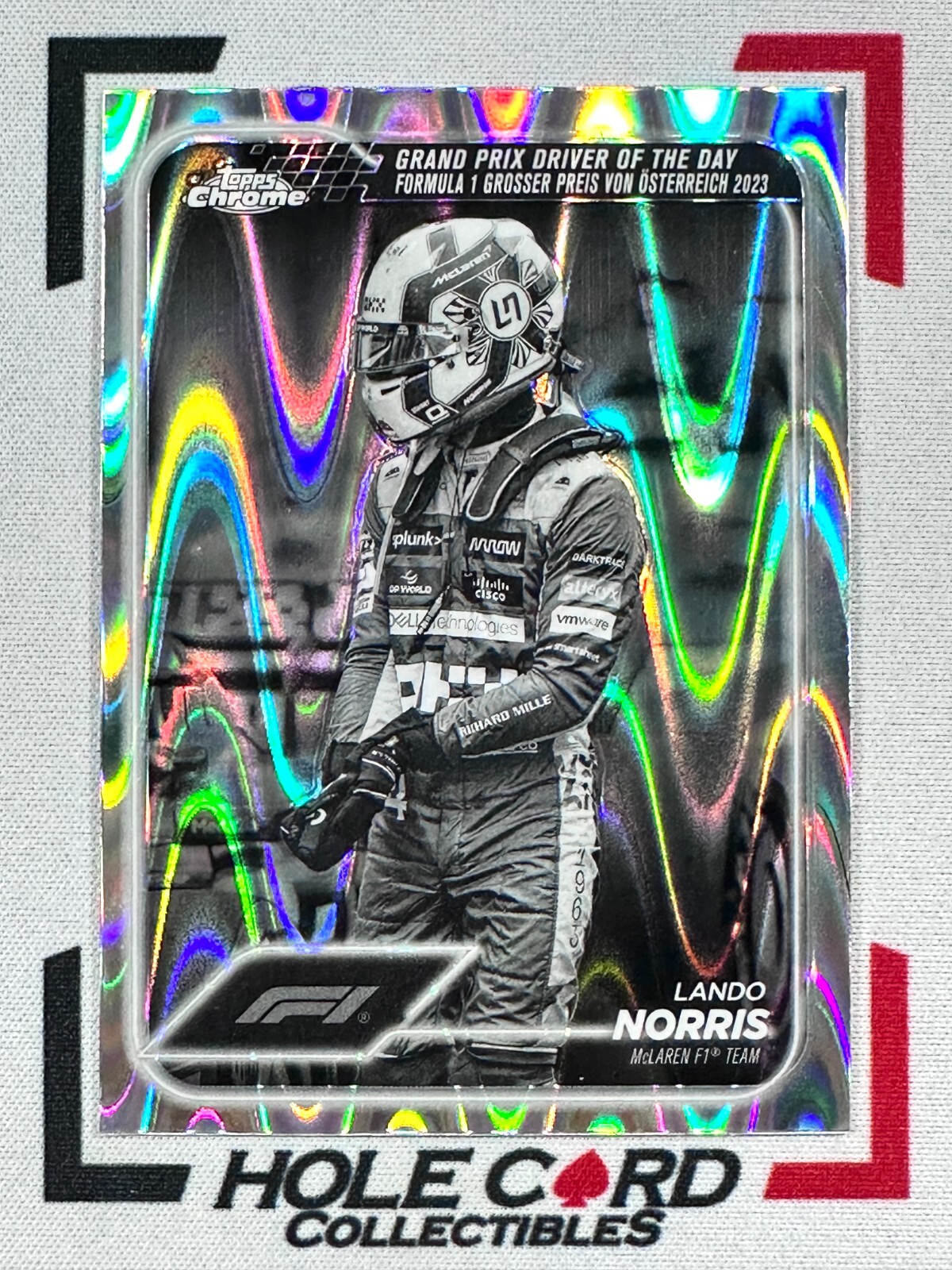 LANDO NORRIS 2024 Topps Chrome Formula 1 F1 #167 Black White LANDO NORRIS 2024 Topps Chrome Formula 1 F1 #167 Black White
