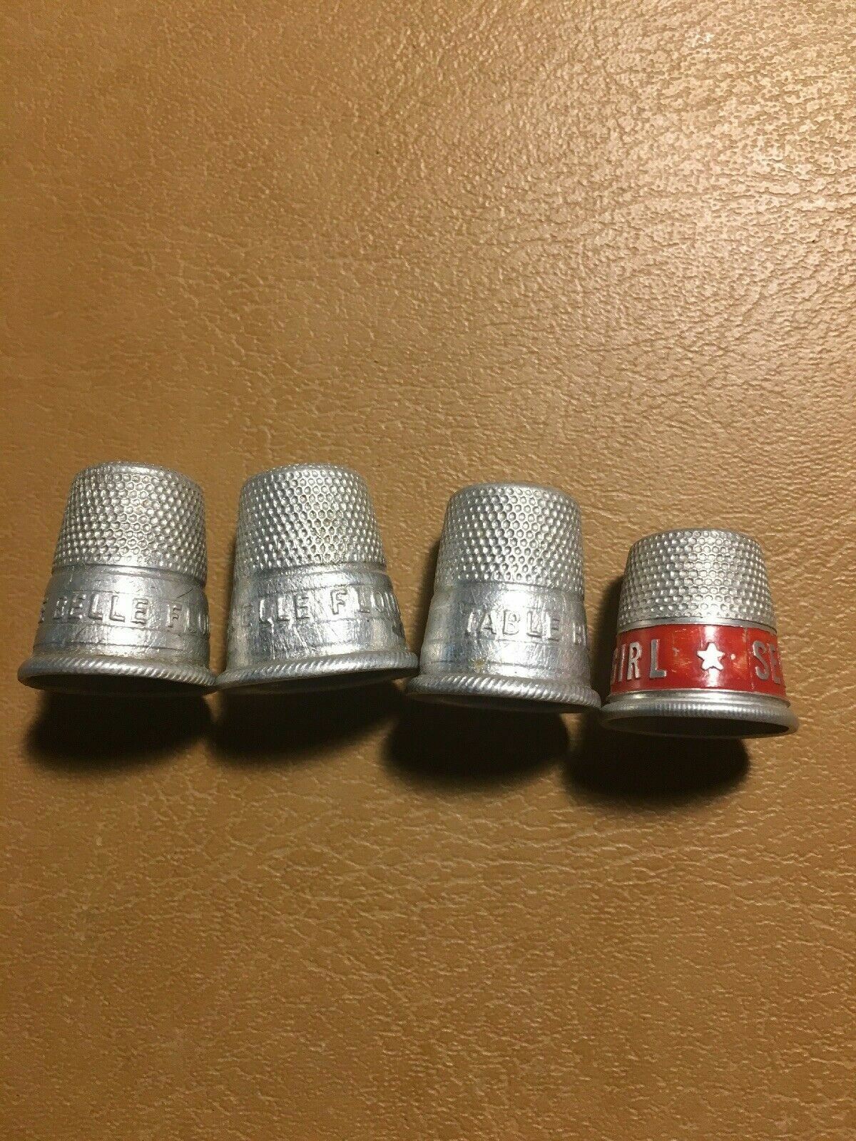 Vintage Flour thimble Lot With Rare Red Banded Thimble