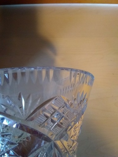 Vintage American Brilliant? Vase Heavy Clear Cut Glass 7