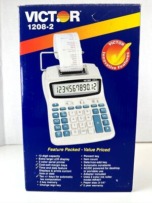 Victor 1208-2 Calculator Two Color Printing Cost-Sell Margin Keys NEW NIB