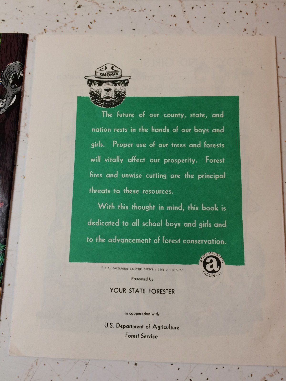 NOS LOT 2 pc SMOKEY the BEAR FOREST SERVICE vintage COMIC BOOK & ACTIVITY BOOK