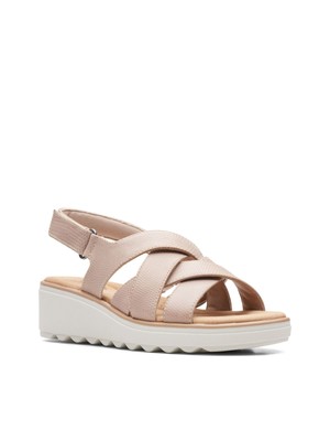

КОЛЛЕКЦИЯ ОТ CLARKS Женские бежевые босоножки Jillian на платформе 1 дюйм с пяткой на танкетке, 7 м, Бежевый, 26165123