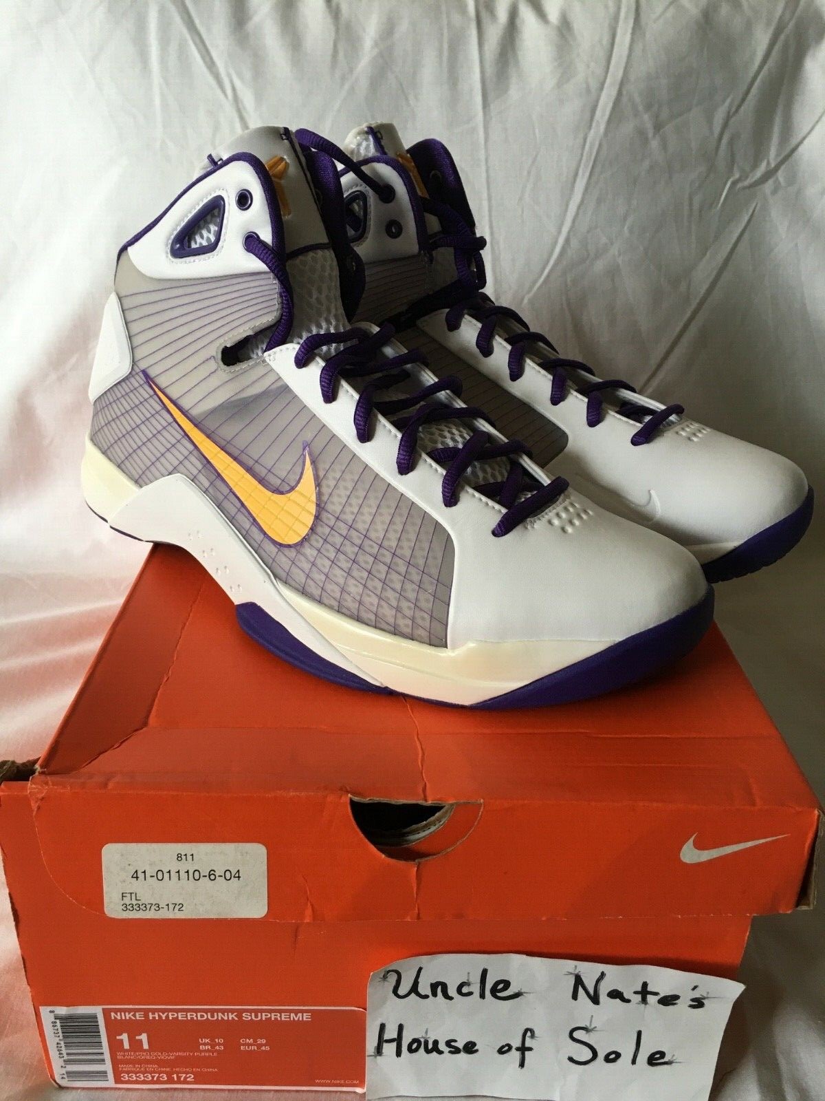 Nike 2008 Hyperdunk Supreme Kobe 'Lakers Home' OG, Size 11 Nike 2008 Hyperdunk Supreme Kobe 'Lakers Home' OG, Size 11
