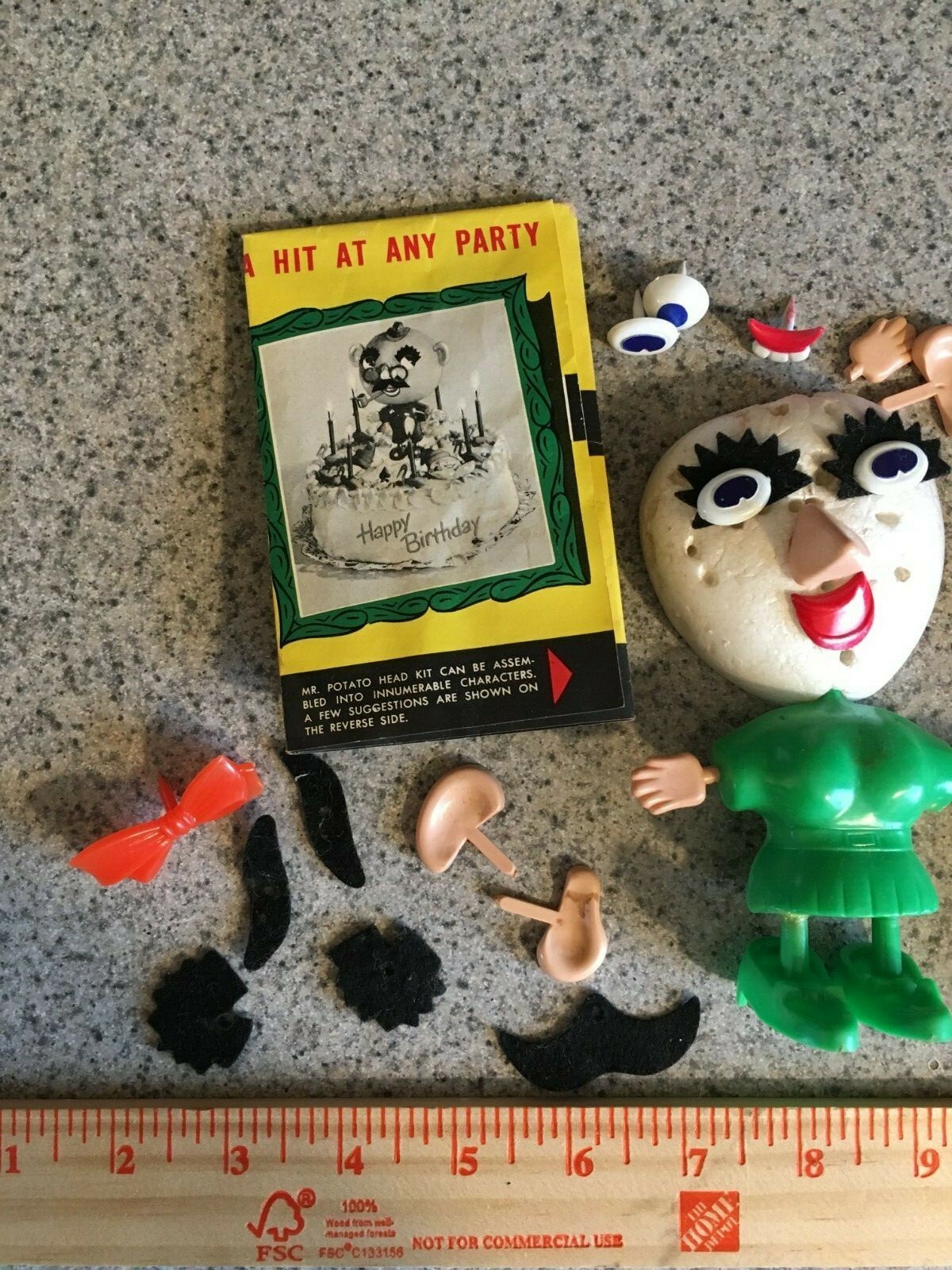 Vintage Mr Potato Head Lot Styrofoam Head 1950s 60s Toy Original USA Potatohead