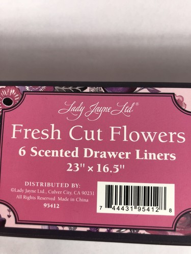 Lady Jayne Fresh Cut Flower Scented Drawer Liners - Pink stripe design