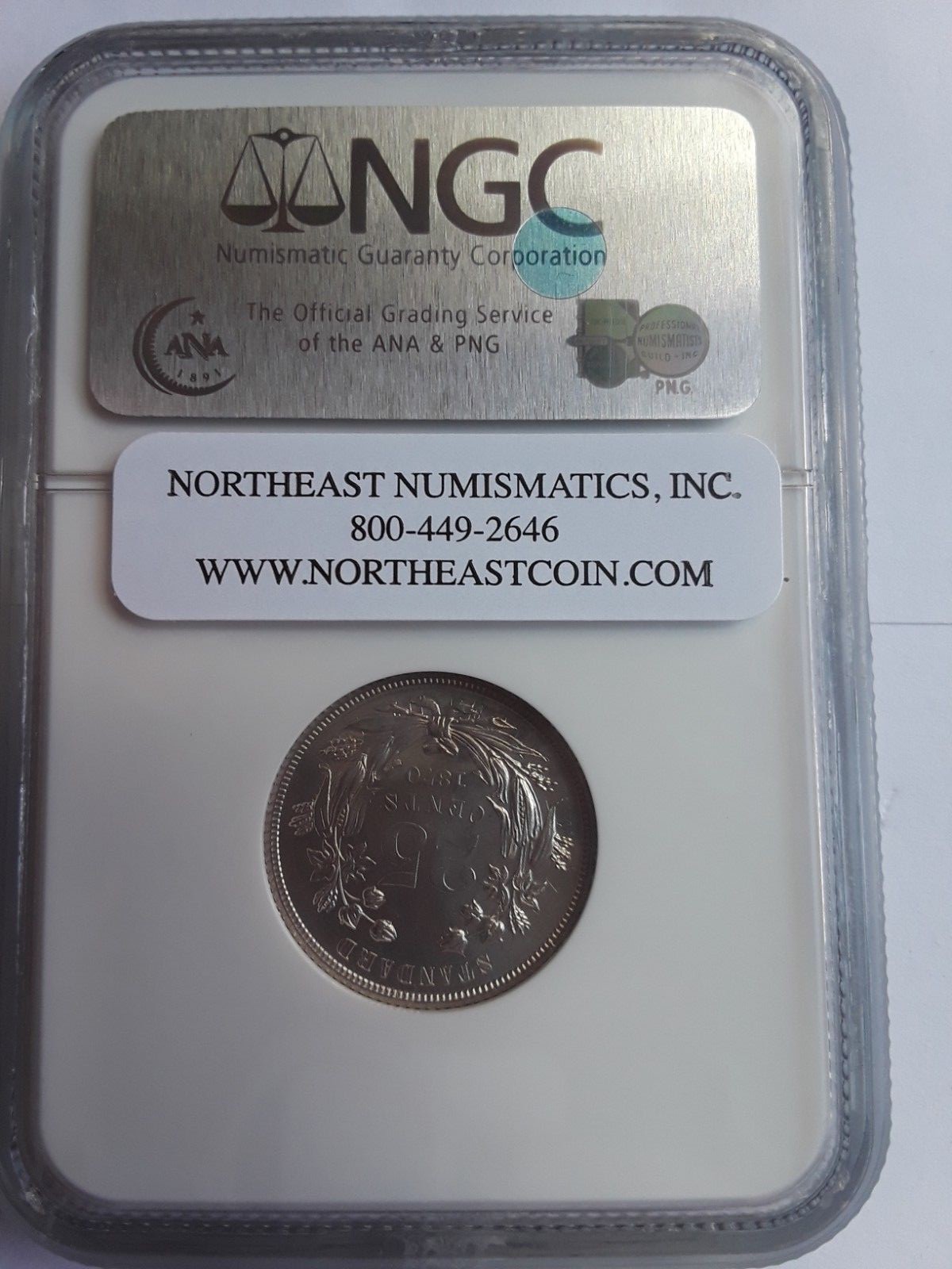 Flawless 1870 NGC PF64 J-888 US 25 Cent Pattern