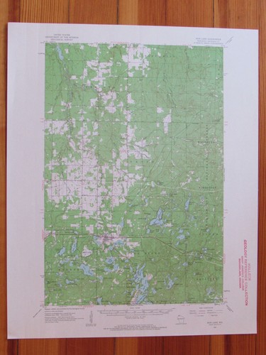 Iron Lake Wisconsin 1963 Original Vintage USGS Topo Map