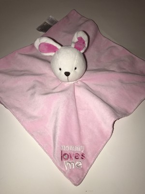 Carter39s CHILD OF MINE White Pink BUNNY Lovey MOMMY LOVES ME Rabbit Blanket EUC