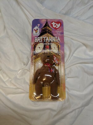 RARE-Ty Brittania the Bear - McDonalds Teenie Beanie Retired With Both Errors
