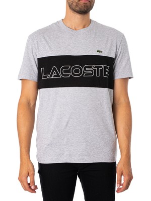

Мужская футболка Lacoste с цветными блоками и принтом, серая, Grey, TH1712-00-80P
