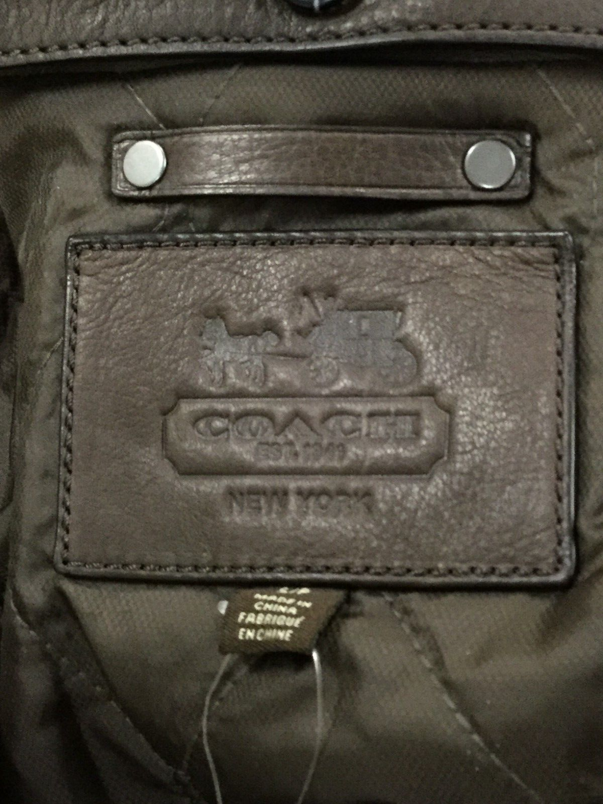 Pre-owned Coach Leather Bomber Jacket Bleeker Aviator Dark Brown Lined, 84100, Small