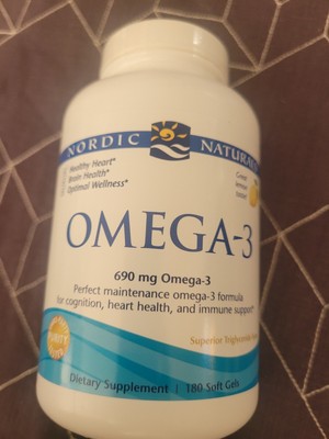 Nordic Naturals Omega-3 Softgel Caps 180 Count Lemon Taste Bb 11/30/24
