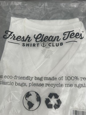 NEW Fresh Clean Tees Threads Shirt Men White Short Sleeve V-Neck - XLT NEW