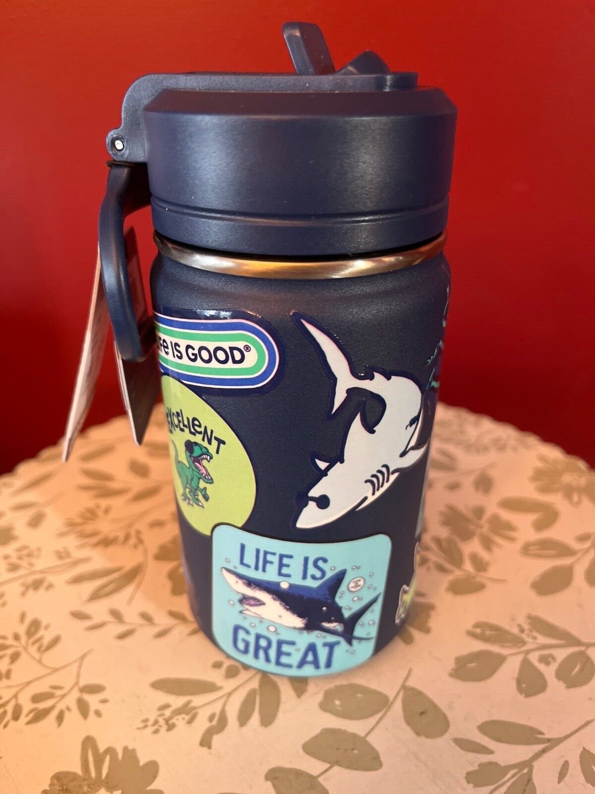 LIFE IS GOOD, 14oz Shark/Dinosaur Animal Themed Thermos Wate