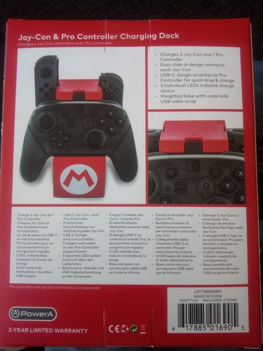 Nintendo Switch Super Mario Edition Joy-Con & Pro Controller Charging Dock Red