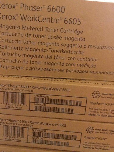 5 GENUINE Xerox Phaser 6600/WorkCentre 6605 ColorToners Xtra Black NIB